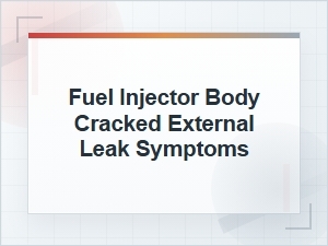 Fuel Injector Body Cracked: External Leak Symptoms