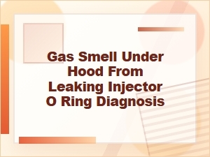 Gas Smell Under Hood From a Leaking Injector O-Ring