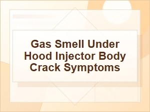 Gas Smell Under Hood: Injector Body Crack Symptoms